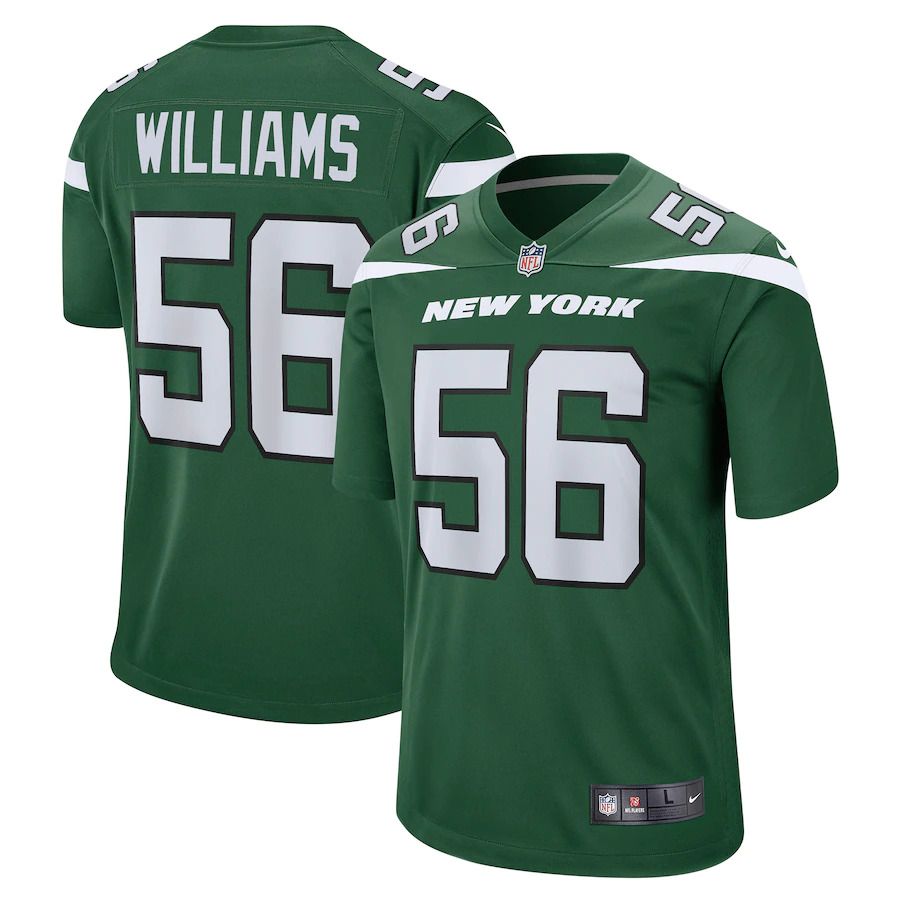 Men New York Jets 56 Quincy Williams Nike Gotham Green Game NFL Jersey